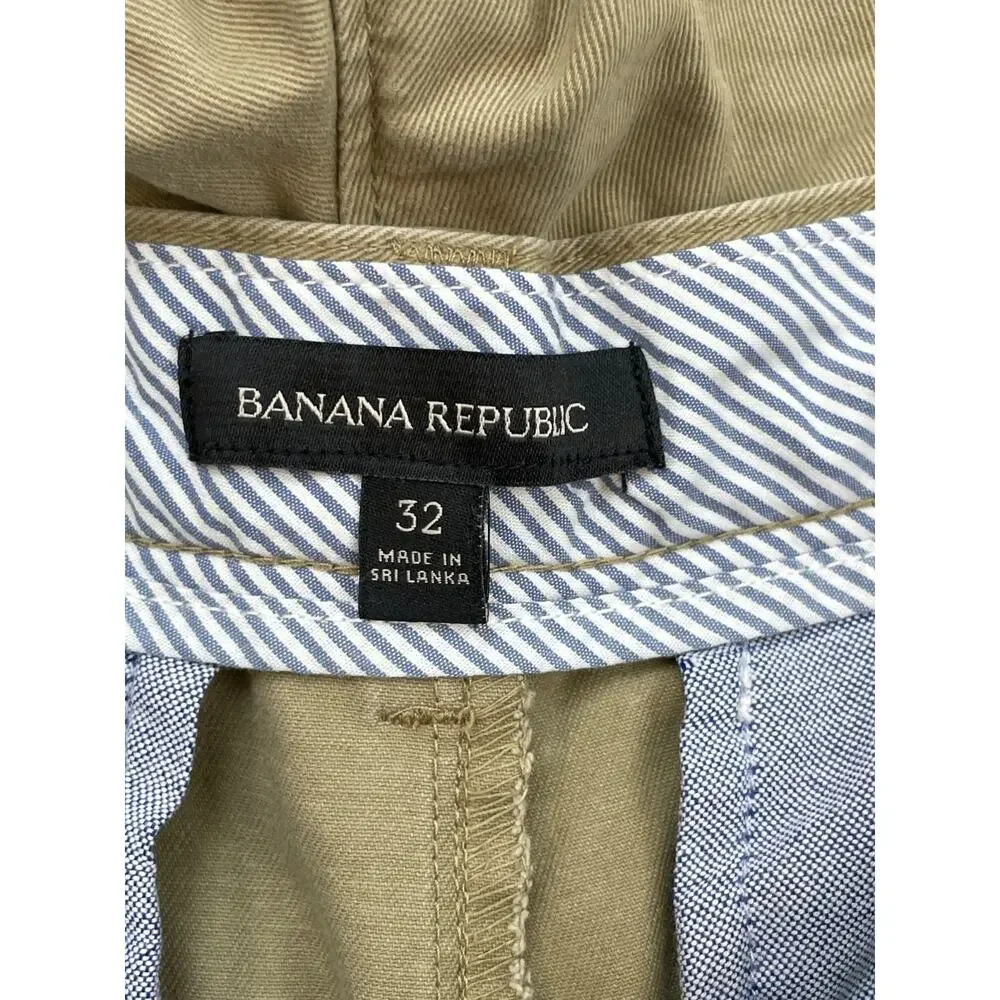 Banana Republic shorts Mens 32 Beige 100% Cotton Chino Flat Front‎ 11